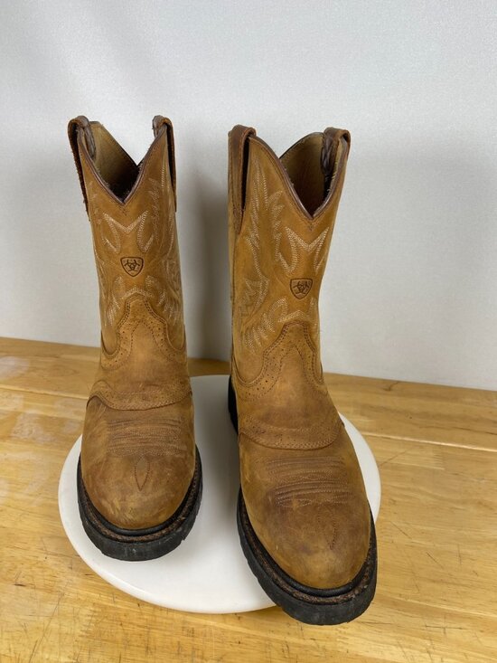 Ariat Workhog Steel Toe Cowboy Work Boots Men’s 8.5 EE Brown Pull On main image 2